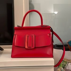 Red Leather Crossbody Handbag